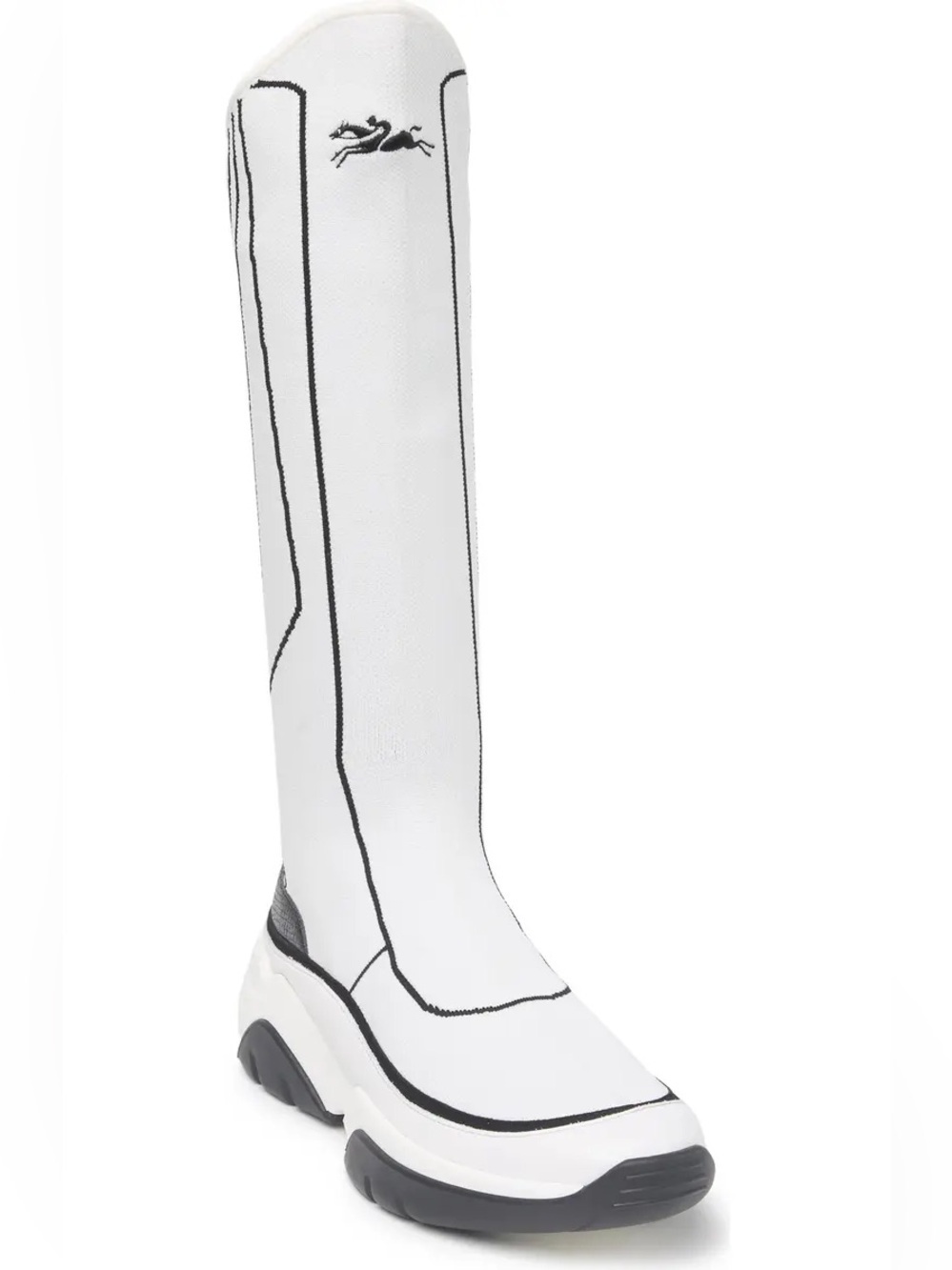 New Longchamp Tall Shaft Tennis Boot White Sneaker Sz 38